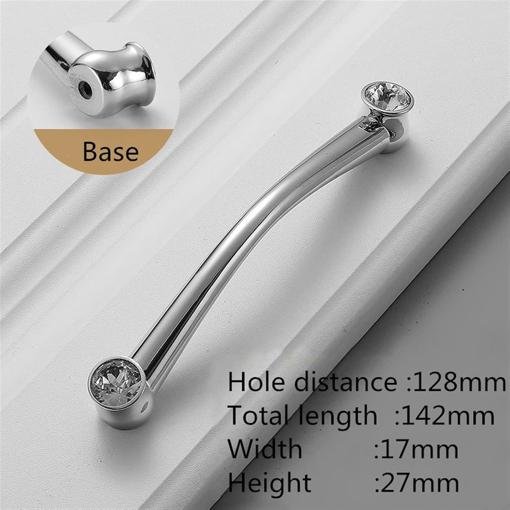 Cabinet Handles Kitchen Hardware 6 PCS Luxury Diamond Crystal Handles Alloy Kitchen Dresser Cabinet Handles Door Knobs Furniture Hardware Cabinet pulls Kitchen Cabinet Handles ( Color : 6729-128 )