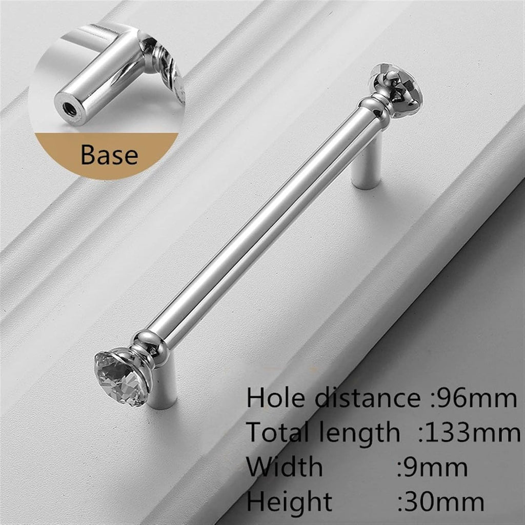 Cabinet Handles Kitchen Hardware 6 PCS Luxury Diamond Crystal Handles Alloy Kitchen Dresser Cabinet Handles Door Knobs Furniture Hardware Cabinet pulls Kitchen Cabinet Handles ( Color : 6731-96 )