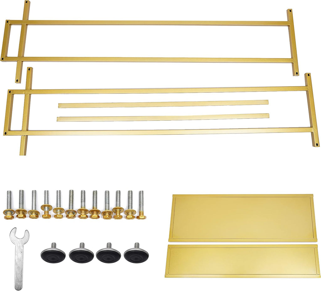 Retail Clothes Display Wedding Dress Rack Heavy Duty Metal Gold Garment Rack, Clothing Store Studio Boutique Racks for Hanging Long Dresses Wedding Dress Commercial Floor-Standing Shelves 67 inch