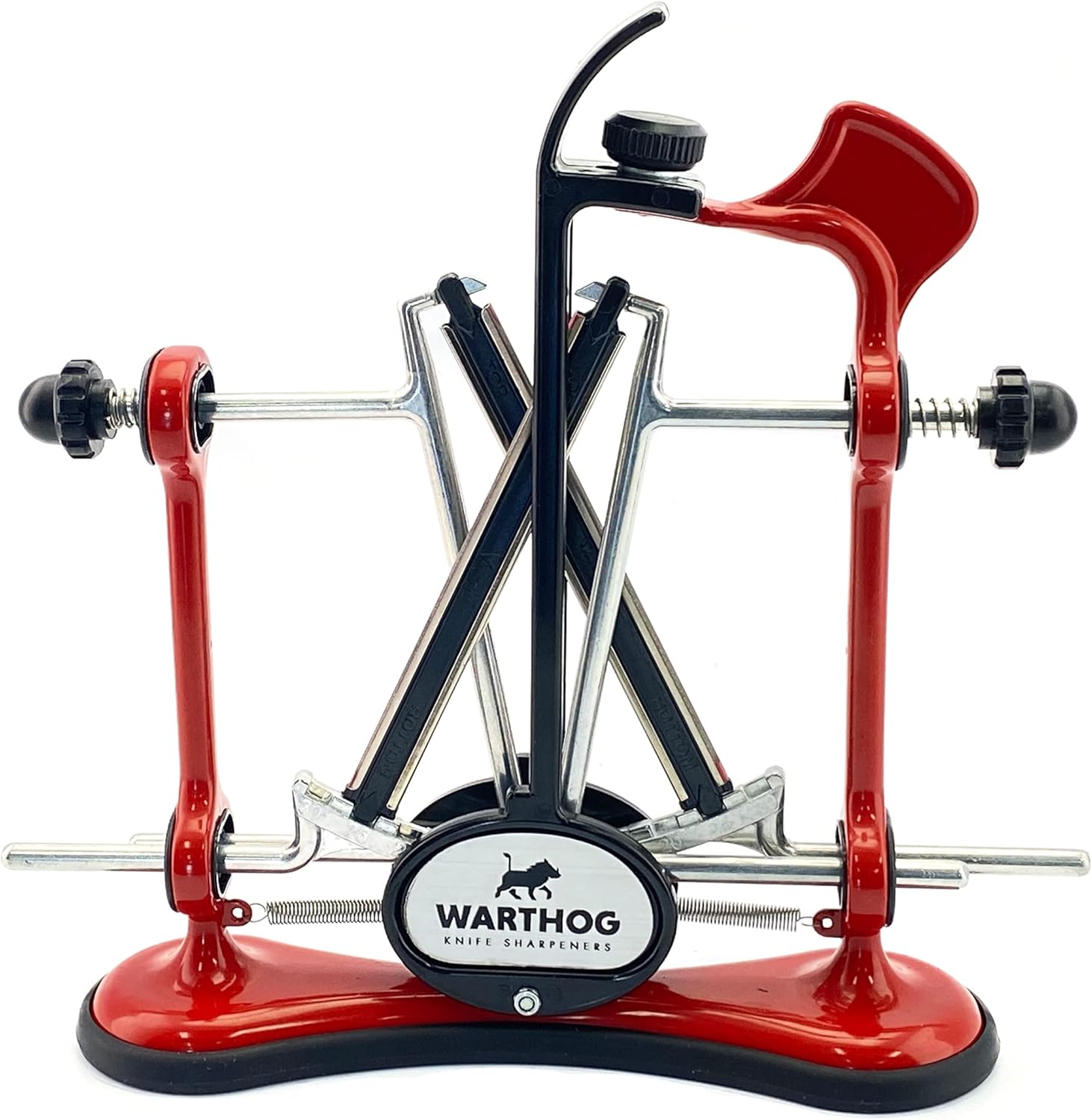 Warthog V-Sharp A4 Knife Sharpener, Ideal for Home Cooks, Fishermen, Hunters, Diamond Rods, Adjustable Angles, Metal Frame