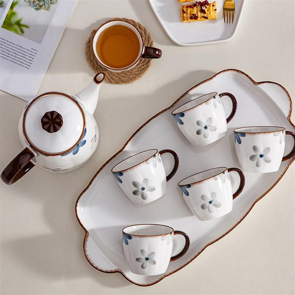 Beverage Serveware Ceramic cold kettle water set creative tea set coffee set souvenir 8-piece set gift tea party essentials Water Carafe
