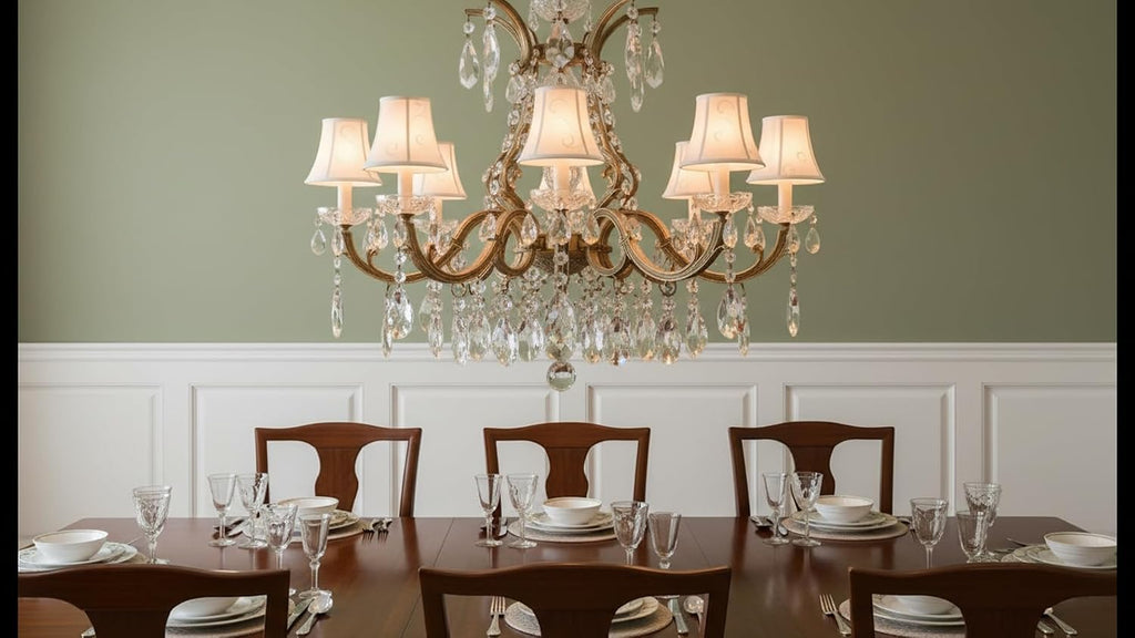 Aspen Creative 30057-9A, Bell Clip-On Chandelier Lamp Shade, Beige, 3' Top x 6' Bottom x 5' Slant Height, Set of 9