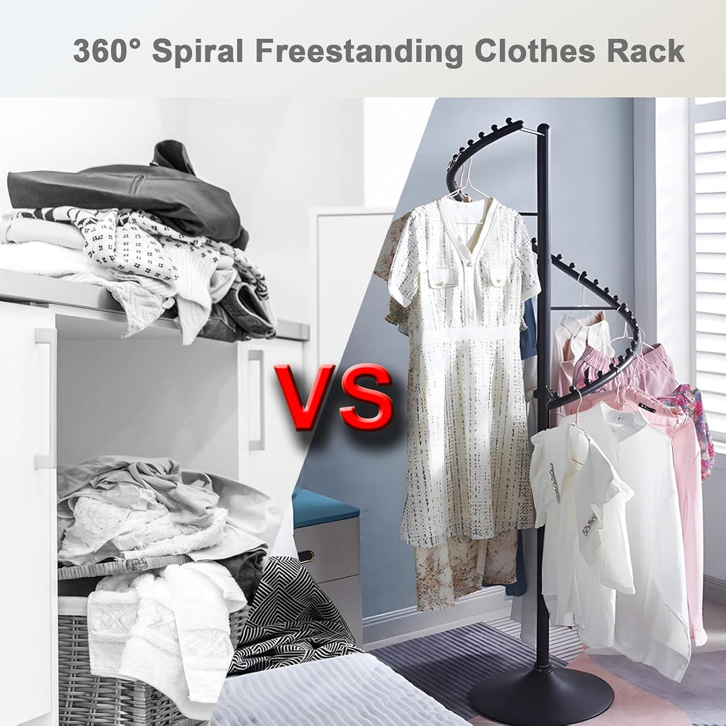 71 Inch Spiral Clothing Racks,Spiral Rotating Clothing Rack,Modern Metal Clothes Garment Display Racks for Storage,Freestanding Retail Clothe Hanger for Bedrooms, Living Rooms, Stores