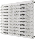 Optical Display for 60 Eyewear Frames - Wall Mount Acrylic Eyewear or Sunglass Display Package in Frosted White for 60 Frames – 31.25' (H) X 36.5' (W)