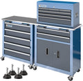 LARBANKE Rolling Tool Chest with Stainless Steel Tabletop,5-Drawer Tool Chest&8-Drawer Tool Box with Connection Buckle,Locking System Storage Cabinet with 360° Brake Swivel Wheels and Foot Pad