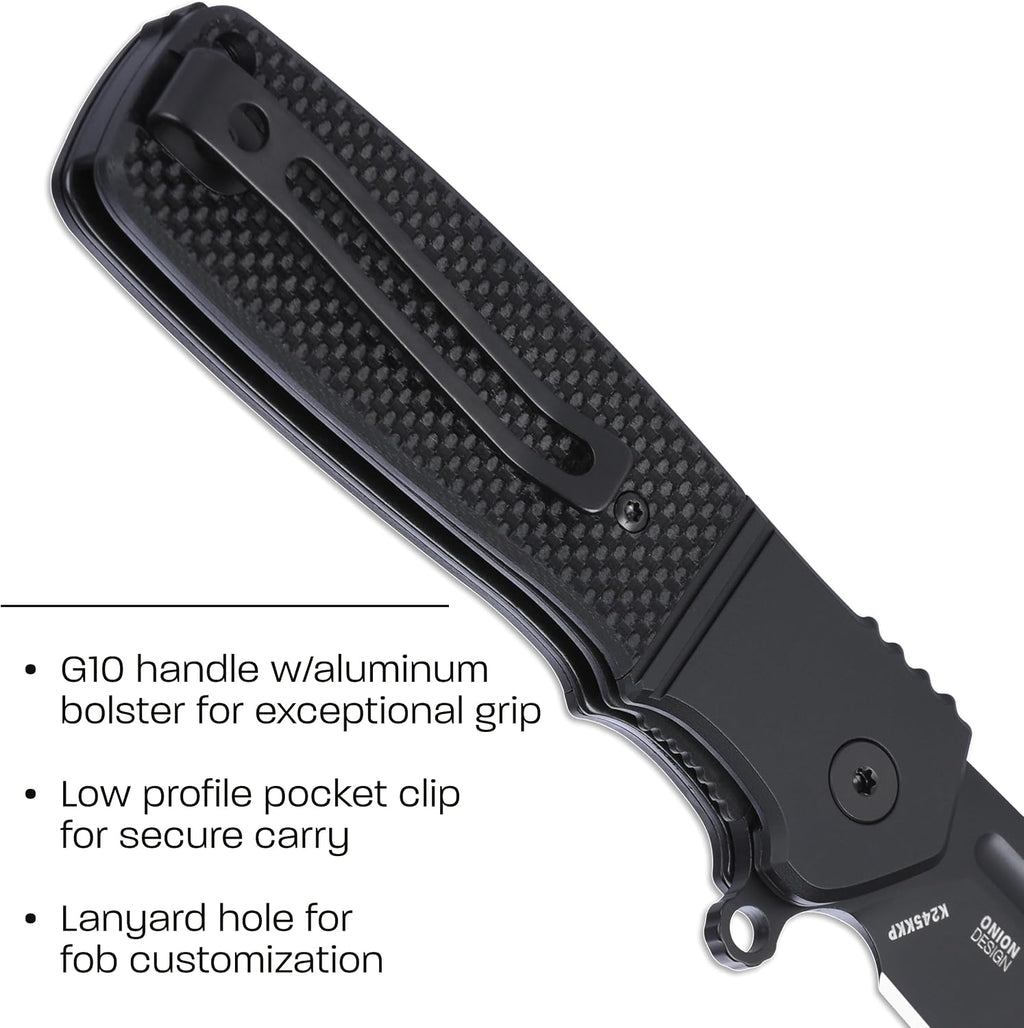 CRKT Homefront Compact Everyday Carry EDC Folding Knife with Liner Lock: S35VN Steel Plain Edge Blade, G10 Handle with Aluminum Bolster, K245KKP