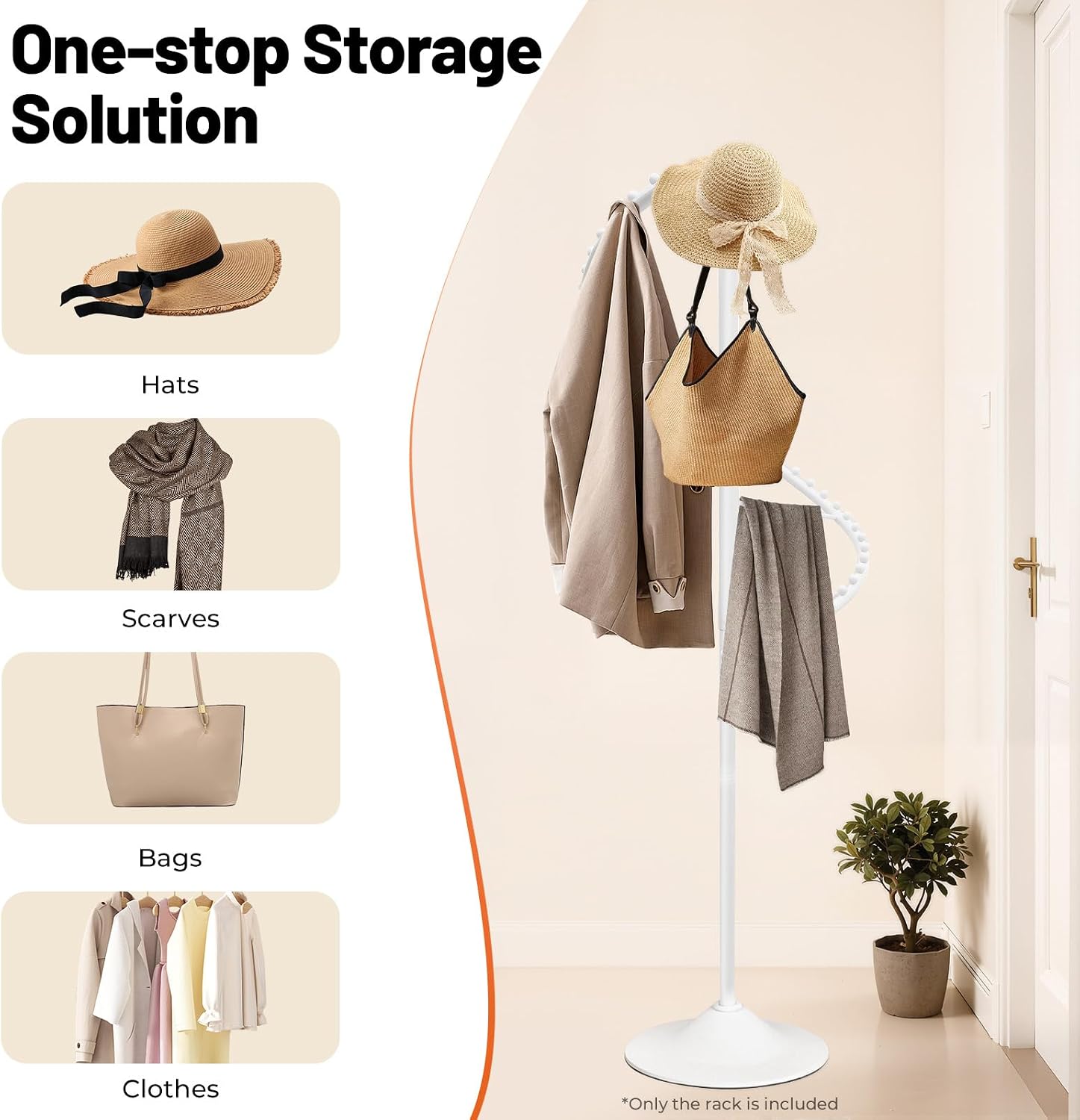 Floor Standing 360°Spiral Rotating Garment Rack, Heavy Duty Metal Clothing Display Rack With Divide Hooks, Stable Standing Retail Display Racks For Hanging Clothes, Hats, Bags