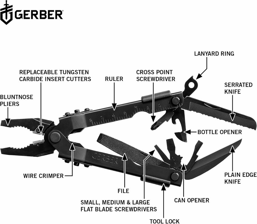 Gerber Gear MP600 Multi-Plier Multitool – Made in USA – Blunt Nose, Black