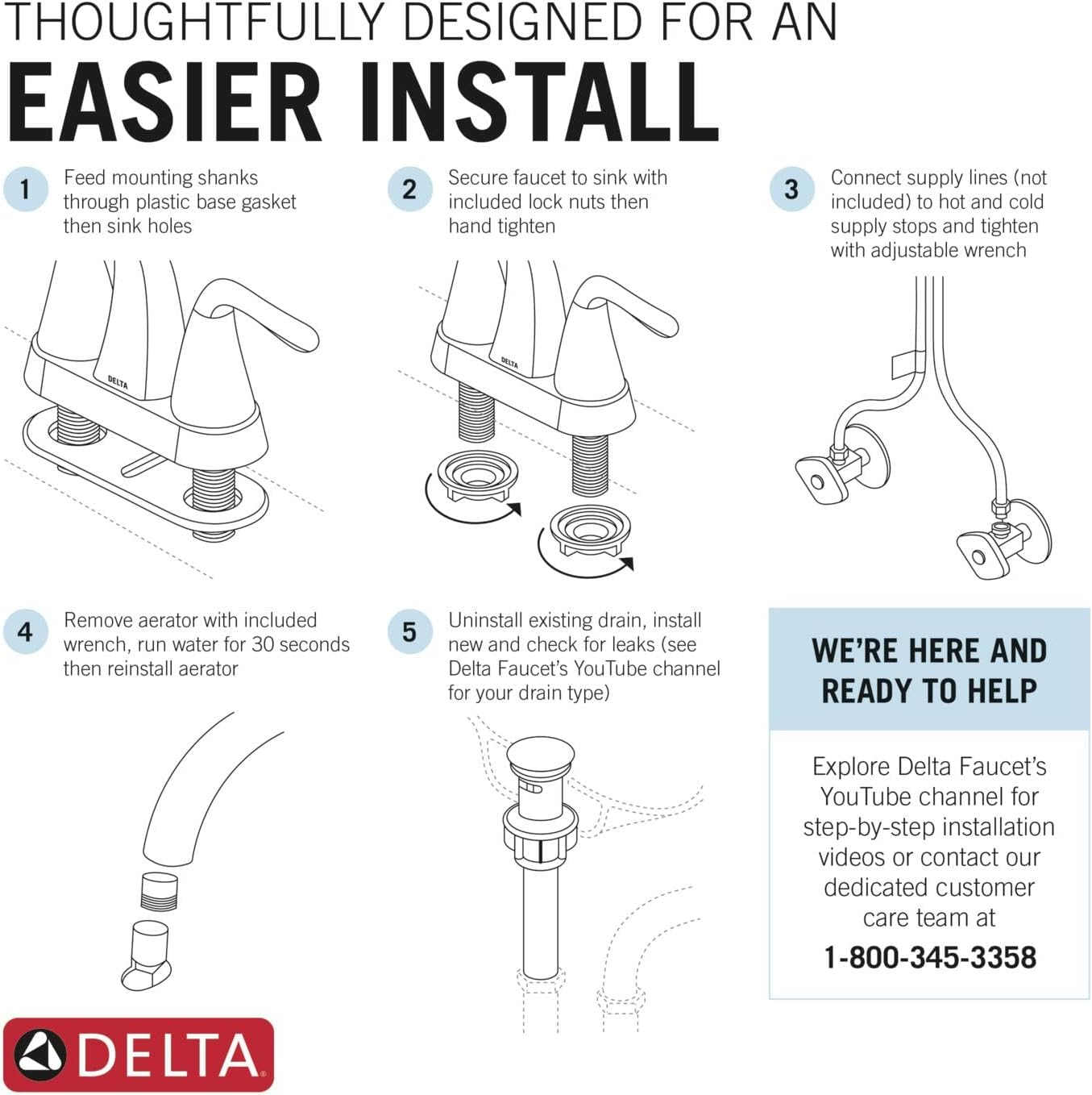Delta Nicoli Centerset Brushed Gold Bathroom Faucet with Sprayer, 4 Inch 3 Hole Bathroom Sink Faucet with Pull Out Sprayer, Push-Pop Drain, Champagne Bronze 25749LF-CZ