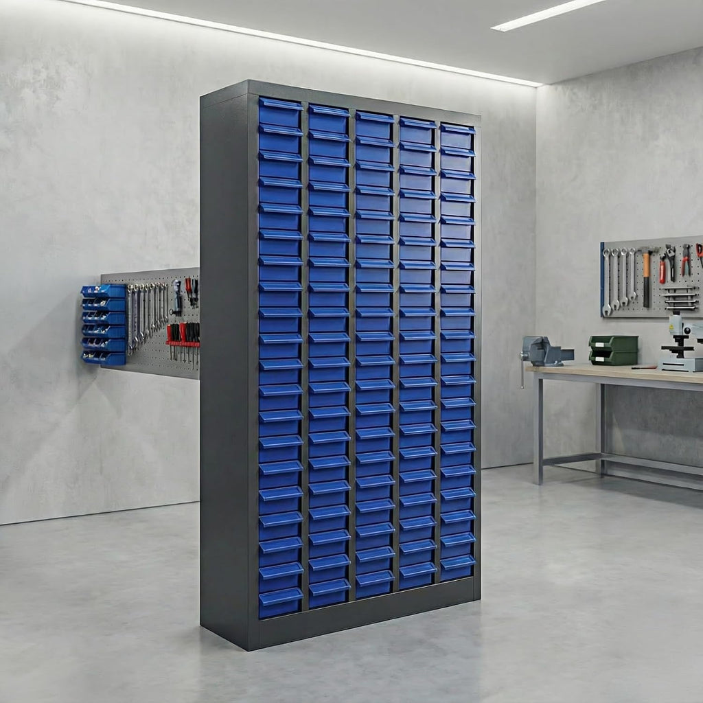 100 Drawer Workshop Parts Storage Cabinet with Drawer Organizers - Tool Box Organizer for Garage Shelving & Workspace Organization Single Drawer 7.8×3.9×2 Inches