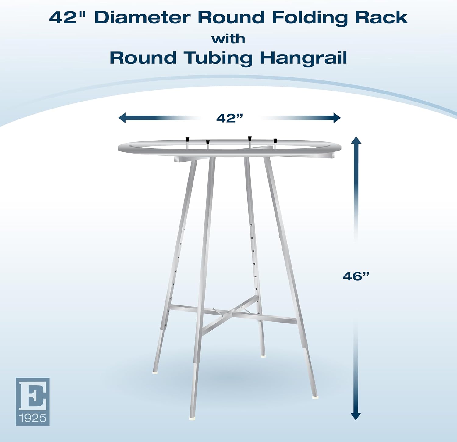 Econoco Industrial Display Rack Round – Round Folding Rack, 42' Diameter Folding Round Clothes Rack, Folding Round Garment Rack, Folding Display Rack, Chrome