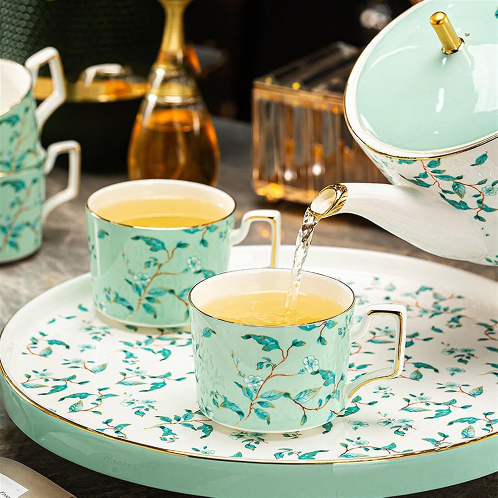 Beverage Serveware 8-piece living room hospitality cup set, tea set, kettle, stylish teapot, ceramic coffee set with cup Water Carafe