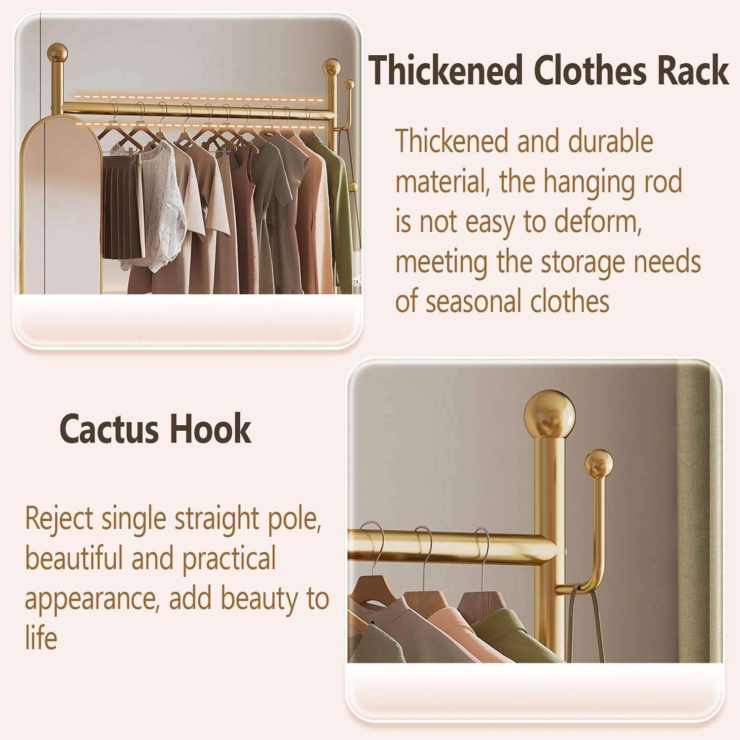 Metal Clothing Rack With 360° Rotating Mirror,Rolling Clothes Rack For Hanging Clothes,Garment Rack With Shelves, Portable Closet Organizer On Wheels For Hanging Clothes(Black,80cm/31.5in)