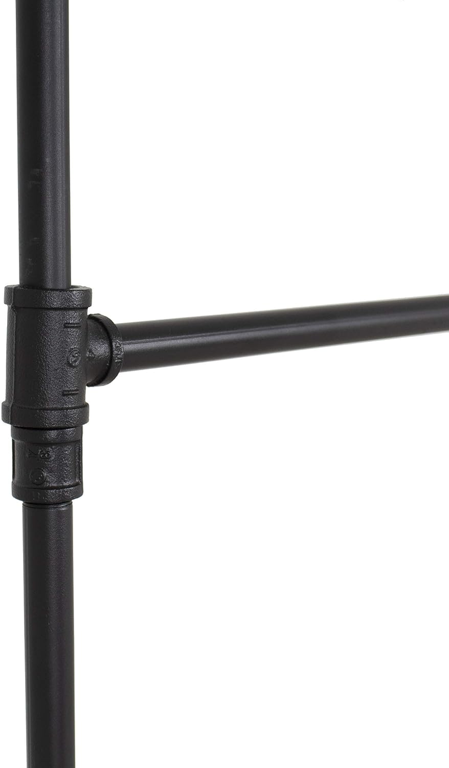 William Robert's Vintage Industrial Pipe Double Rail Clothing Rack, Black, 39 Inches Wide, 78 Inches Tall
