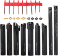 YFCDZVBH 9Pcs/Set Turning Tools Holder Set, 12mm Shank Lathe Boring Bar with Carbide Inserts