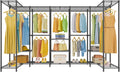 VIPEK U70 Extra Large Heavy Duty Clothes Rack, Freestanding Portable Closet for Bedroom Storage Wardrobe Closet Organizer Wire Clothing Rack for Hanging Clothes, Load 1670lbs, Black