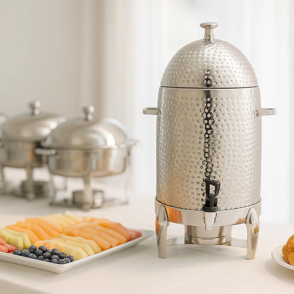 Stainless Steel Hot Beverage Dispenser durable and long-lasting Chafer Urn with Chrome Accents - 5 Gallon capacity-(48 cup)