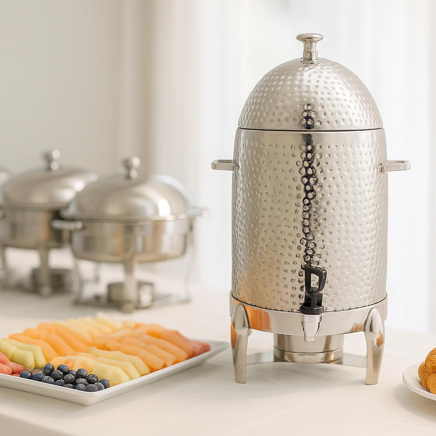 Stainless Steel Hot Beverage Dispenser durable and long-lasting Chafer Urn with Chrome Accents - 5 Gallon capacity-(48 cup)