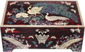 Antique Alive Mother of Pearl Inlay Design Jewelry Box, Wood Jewelry Box, Trinket Case, Keepsake Treasure Chest Box Organizer Holder (Peacock)