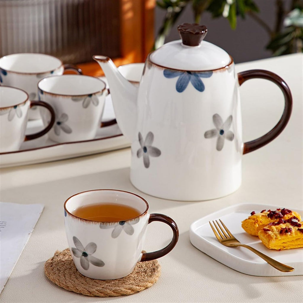 Beverage Serveware Ceramic cold kettle water set creative tea set coffee set souvenir 8-piece set gift tea party essentials Water Carafe