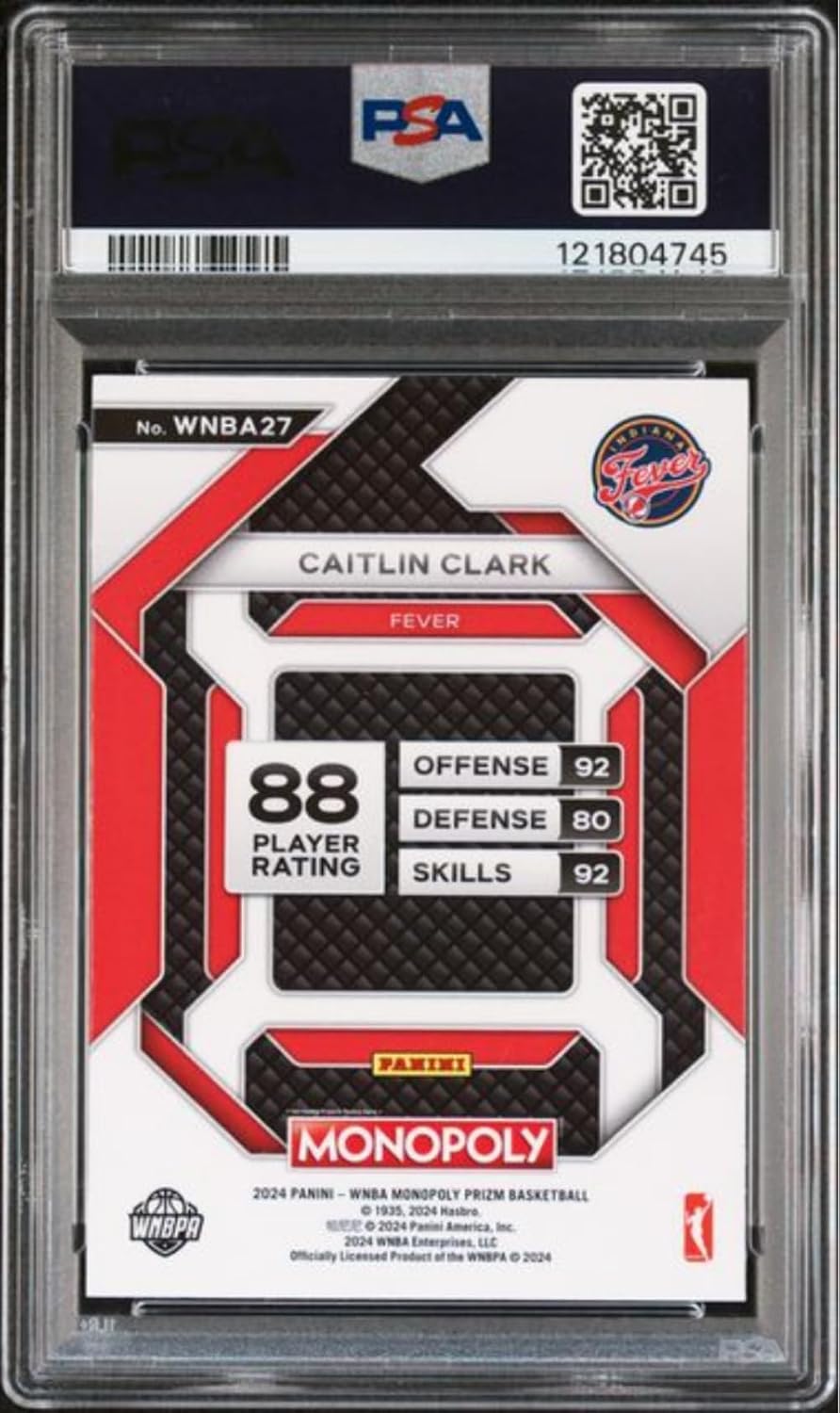 Graded 2024 Panini Prizm Monopoly WNBA Caitlin Clark #27 Insert Rookie RC Basketball Card PSA 10 Gem Mint