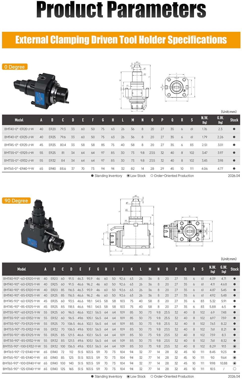 BMT Driven Tool Holder BMT65 Boring Bar Holder Block Turning Tool Holder Block Live Tooling for CNC Lathe BMT65-90°-72-ER40-Y-W External Clamping