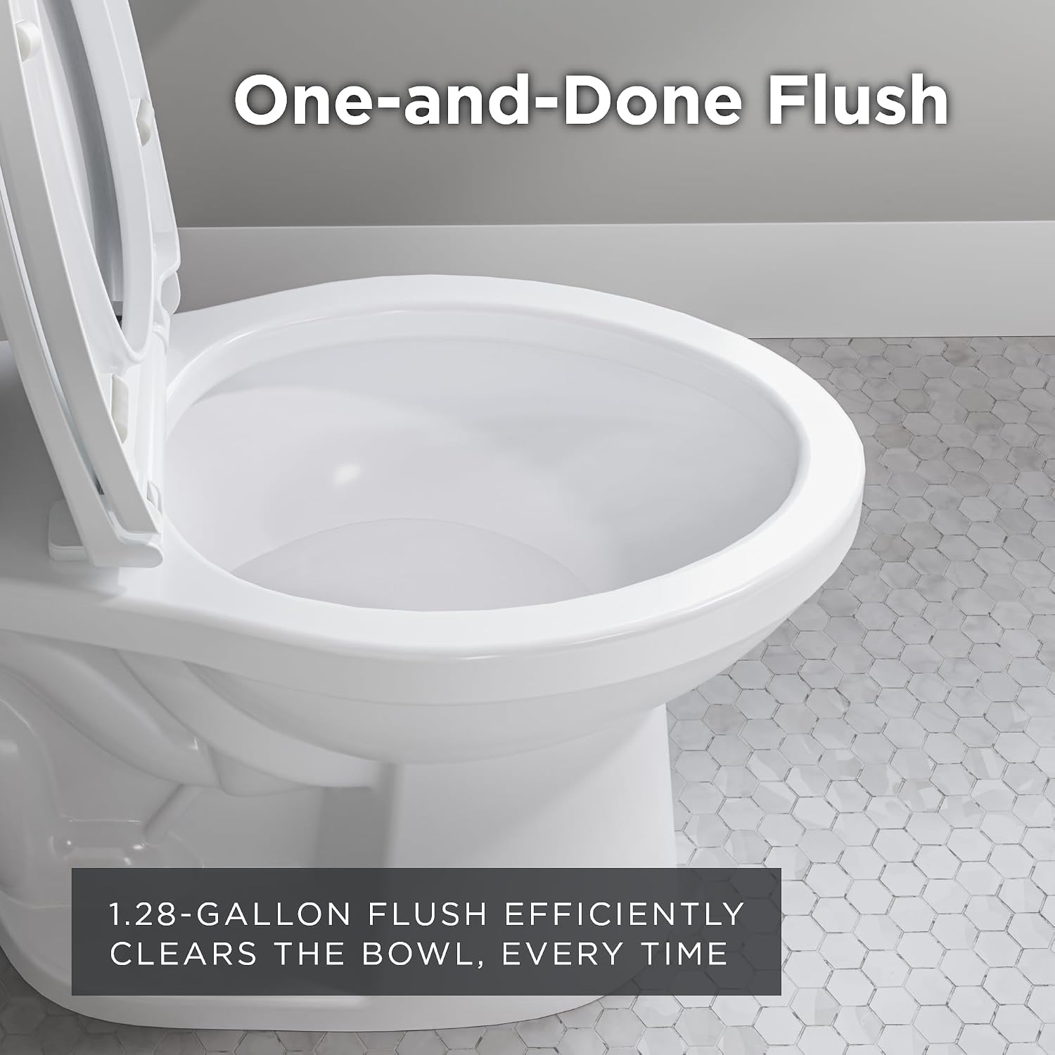 Gerber Maxwell Crest Two-Piece Toilet Elongated with 12-in Rough-in, ADA-Compliant Chair Height, High Efficiency 1.28 GPF, Soft-Close Seat and Install Kit with Wax Ring Included, White, GRS48310