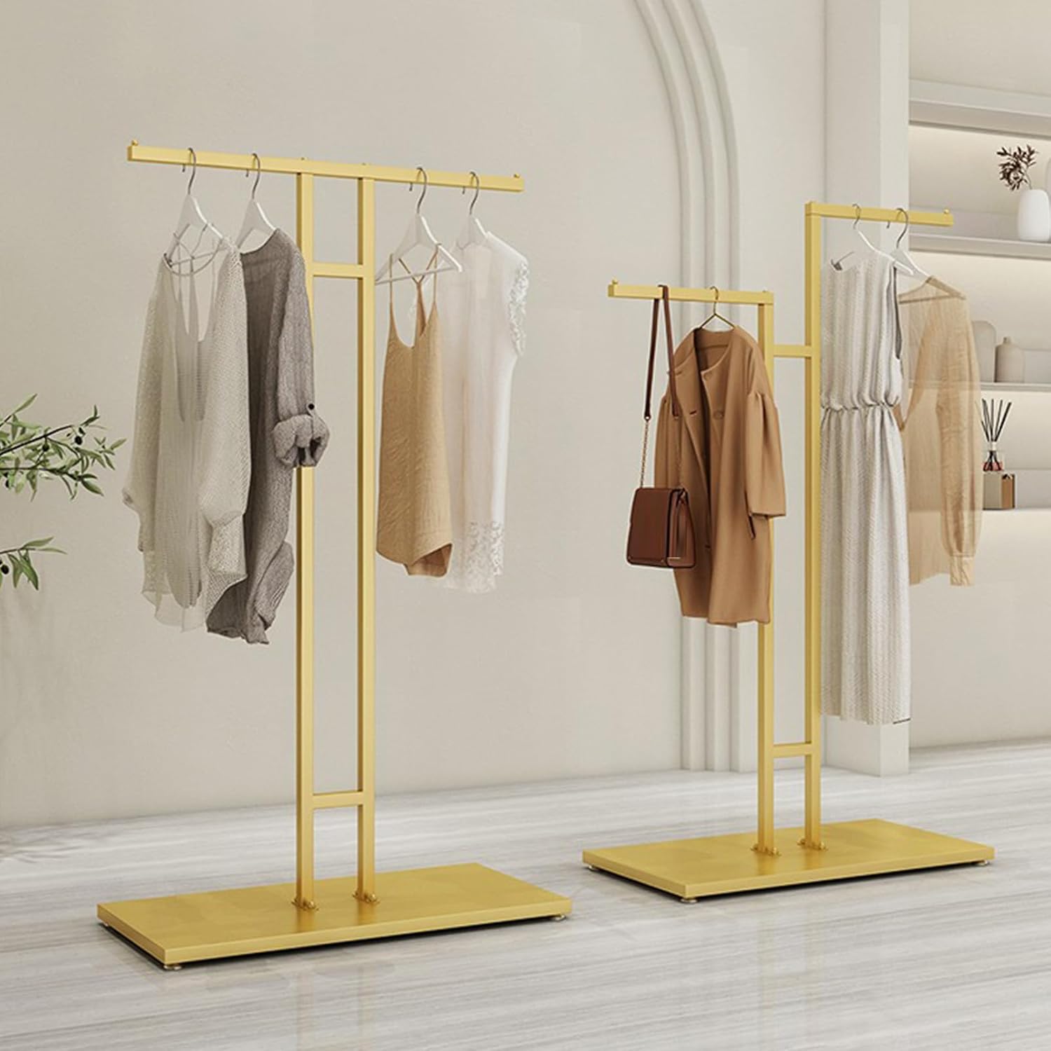 2 Way Modern Heavy Duty Clothes Rack, Chrome & Black, 80cm W x 260cm H, 2 Shelves, Free Standing, Ideal for Clothes & Coats