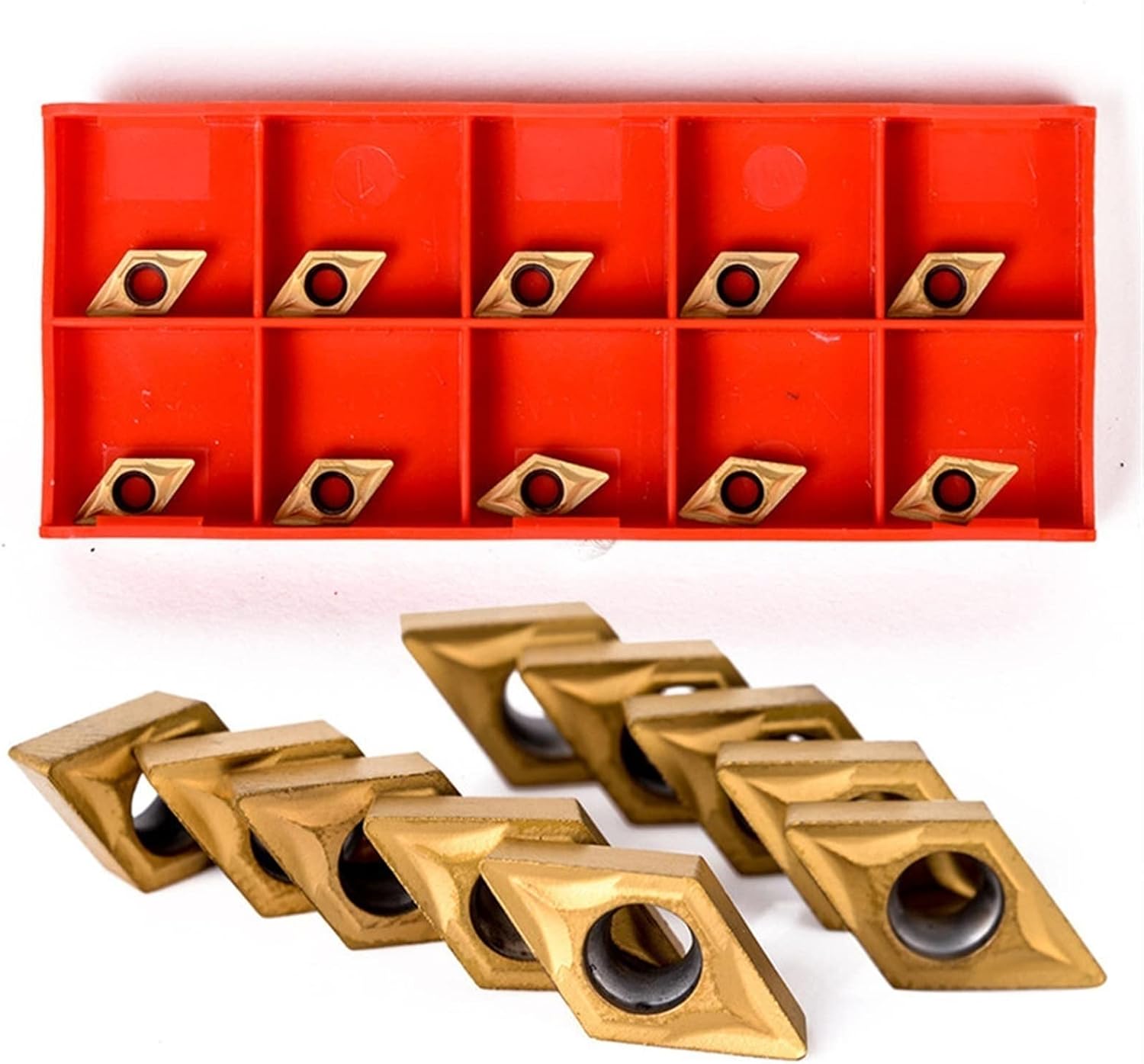 YFCDZVBH 10pcs DCMT070204 Carbide Inserts, with 4pcs 12mm Lathe Boring Bar Turning Tool Holder