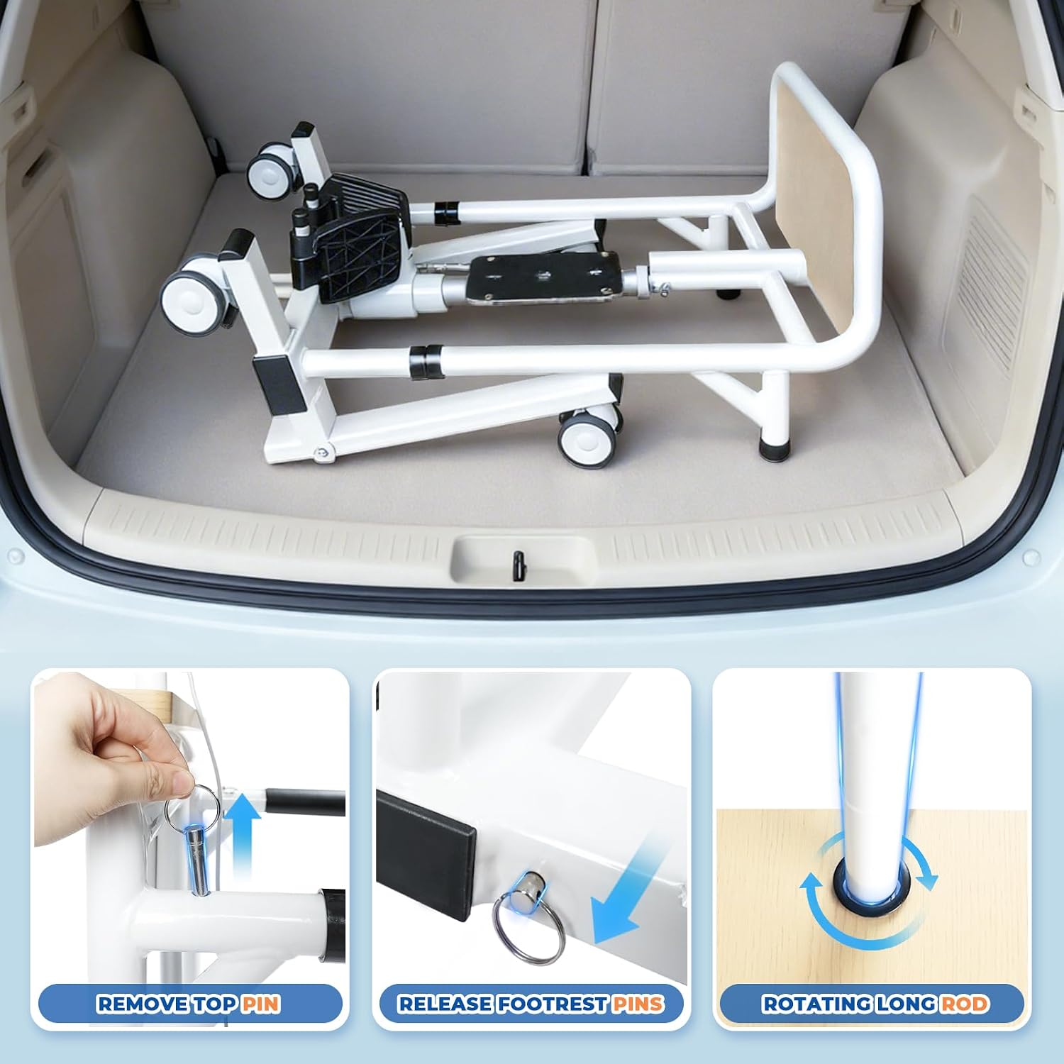 Patient Lift Transfer Chair - Heavy Duty Shower Commode Chair with Toilet Safety Frame (Dual B - Black & Rack)