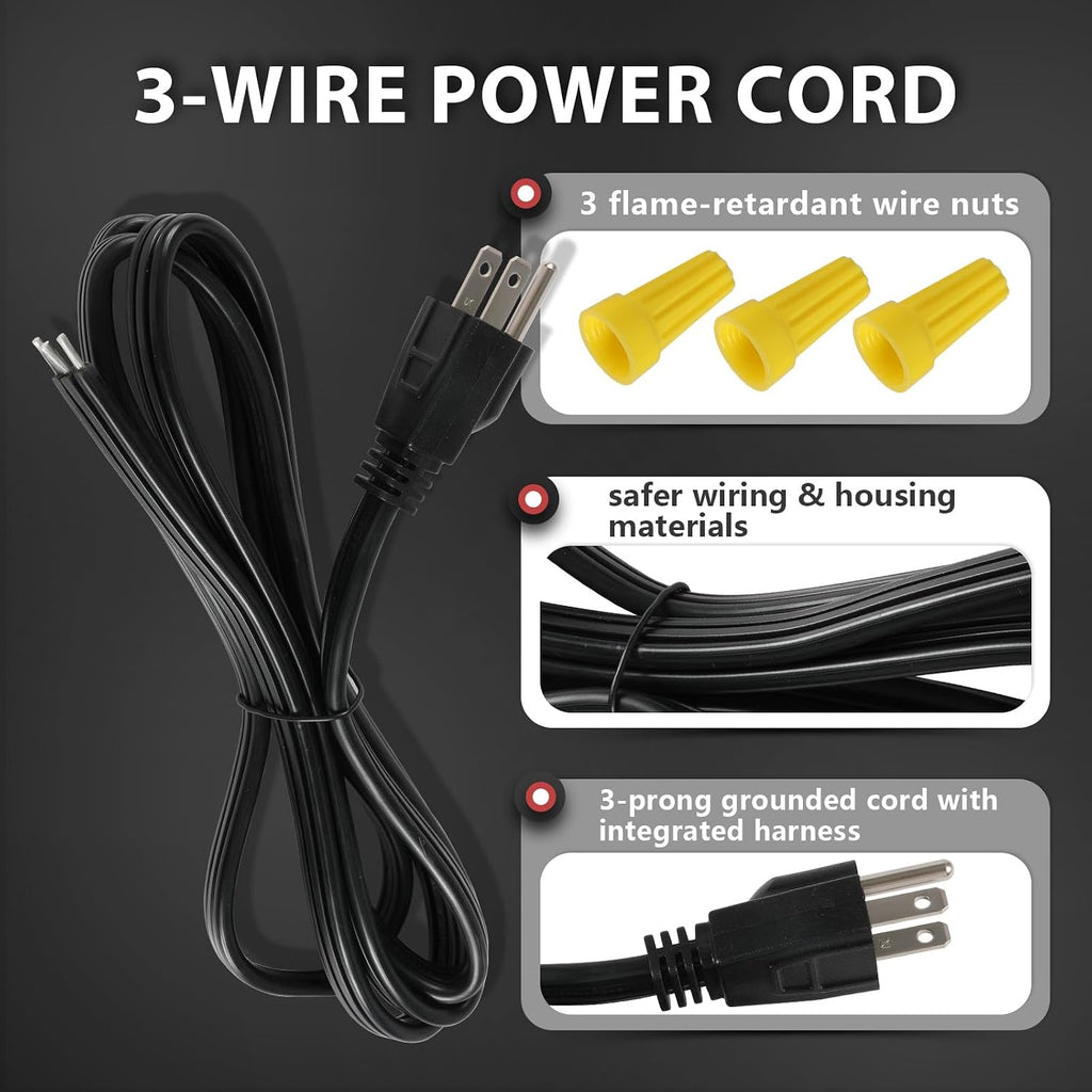 (5 Kit) Efield Dishwasher Installation Kit, 6 FT Stainless Steel Supply Hose, 3/8' X 3/8' Compression Adapter, 3-Wire 6' Power Cord with Tap,(HOSE149-5PCS)
