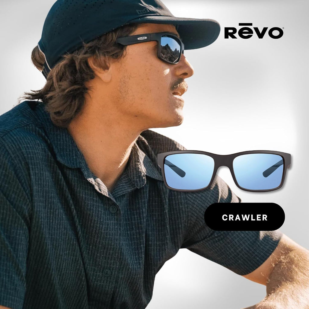 Revo Crawler 59MM Wraparound Rectangular Sunglasses For Men For Women + Bundle Leash + BUNDLE with ACCESSORY EYEWEAR