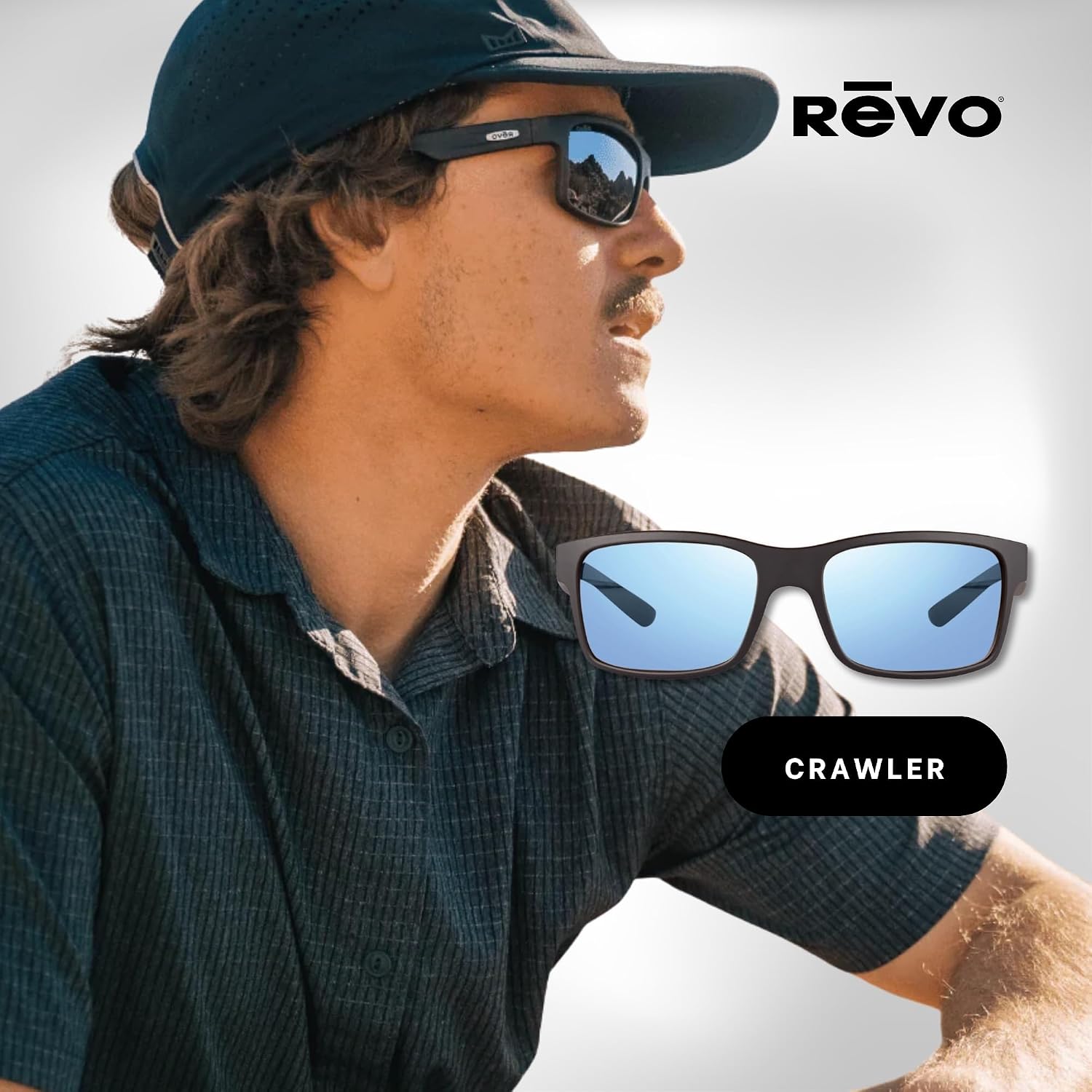 Revo Crawler 59MM Wraparound Rectangular Sunglasses For Men For Women + Bundle Leash + BUNDLE with ACCESSORY EYEWEAR