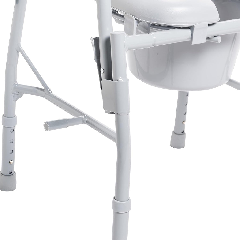 Drive Medical 11125PKSD-1 Commode Chair for Toilet with Padded Seat and Arms, Gray