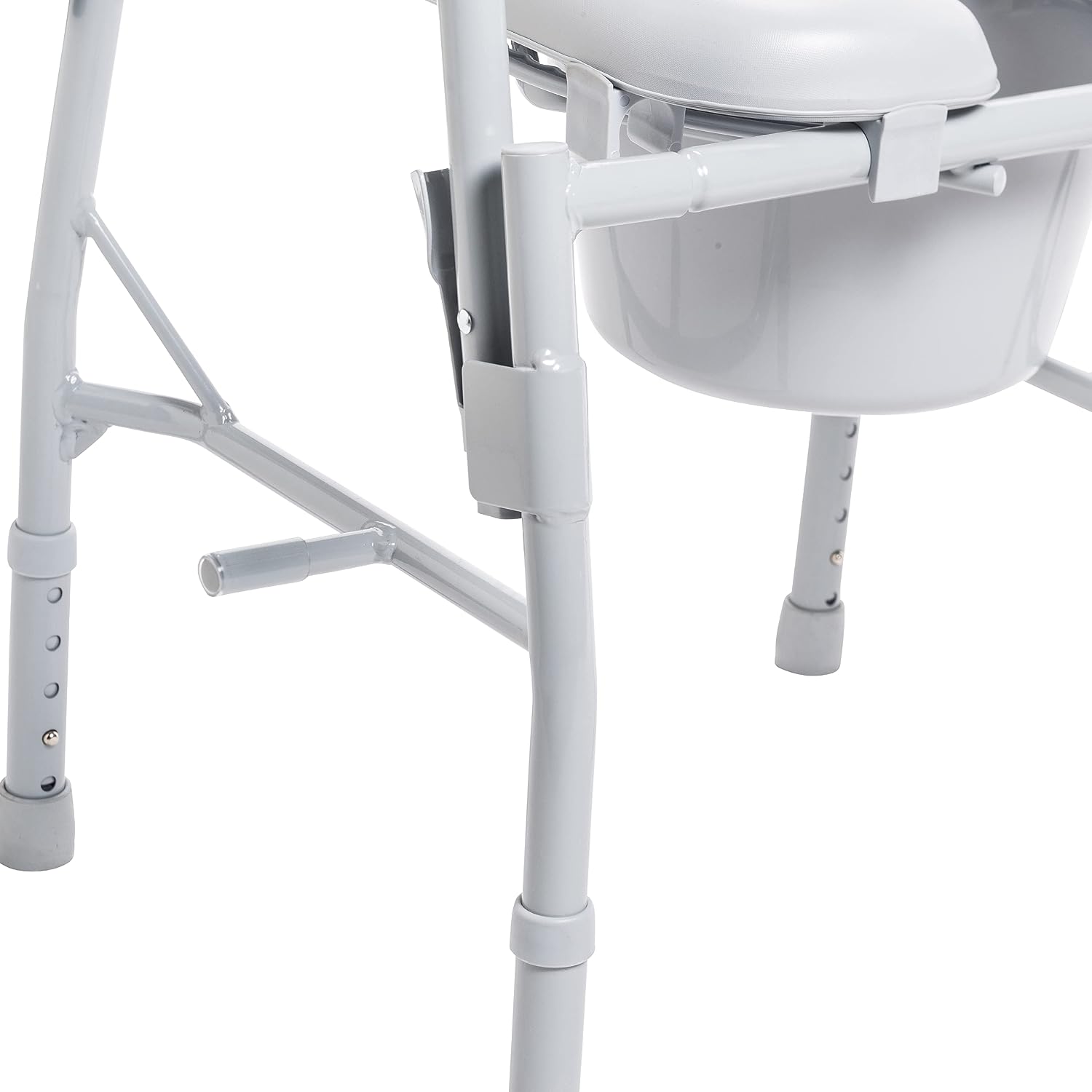 Drive Medical 11125PKSD-1 Commode Chair for Toilet with Padded Seat and Arms, Gray