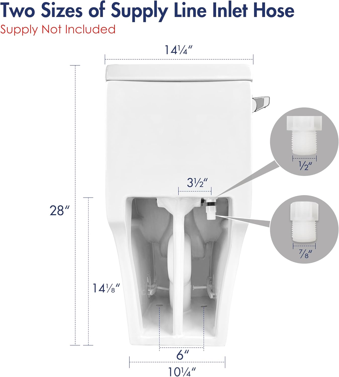 Eridanus One Piece Toilet Elongated With Soft Closing Seat, Comfortable ADA Compliant 17' Chair Height Seat, Powerful & Quiet Left Side Trip Lever Flush (1.28 GPF), 12' Rough-In