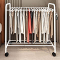 Expandable Floor Standing Pants Hangers Trolley - Metal Garment Rack & Trousers Closet Shelf with Pull-Out Jeans & Skirt Hangers for Space-Saving Efficient Storage