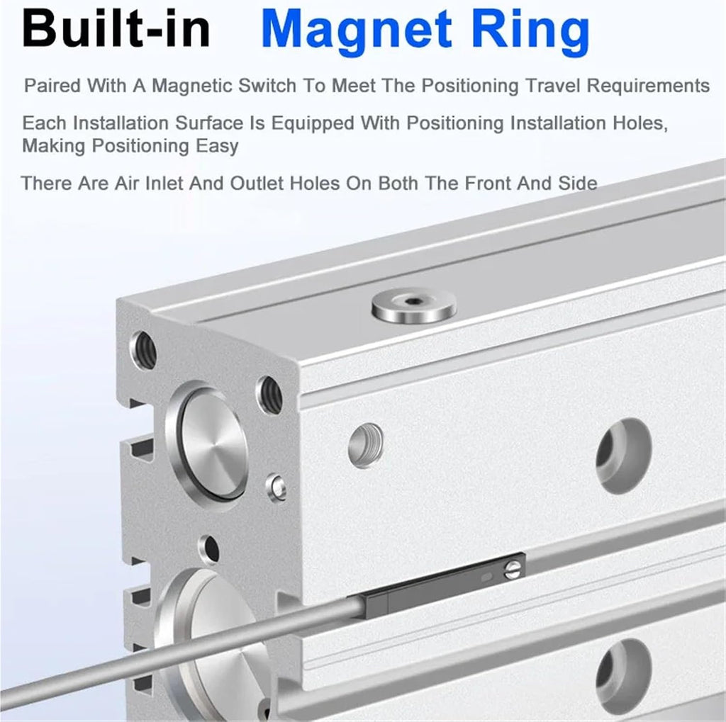 TCM Guided Three Bar Three-axis Cylinder Diameter 12/16/20/25/32/40/50/63 Stroke 10-400MM(10mm Stroke,16mm Bore)