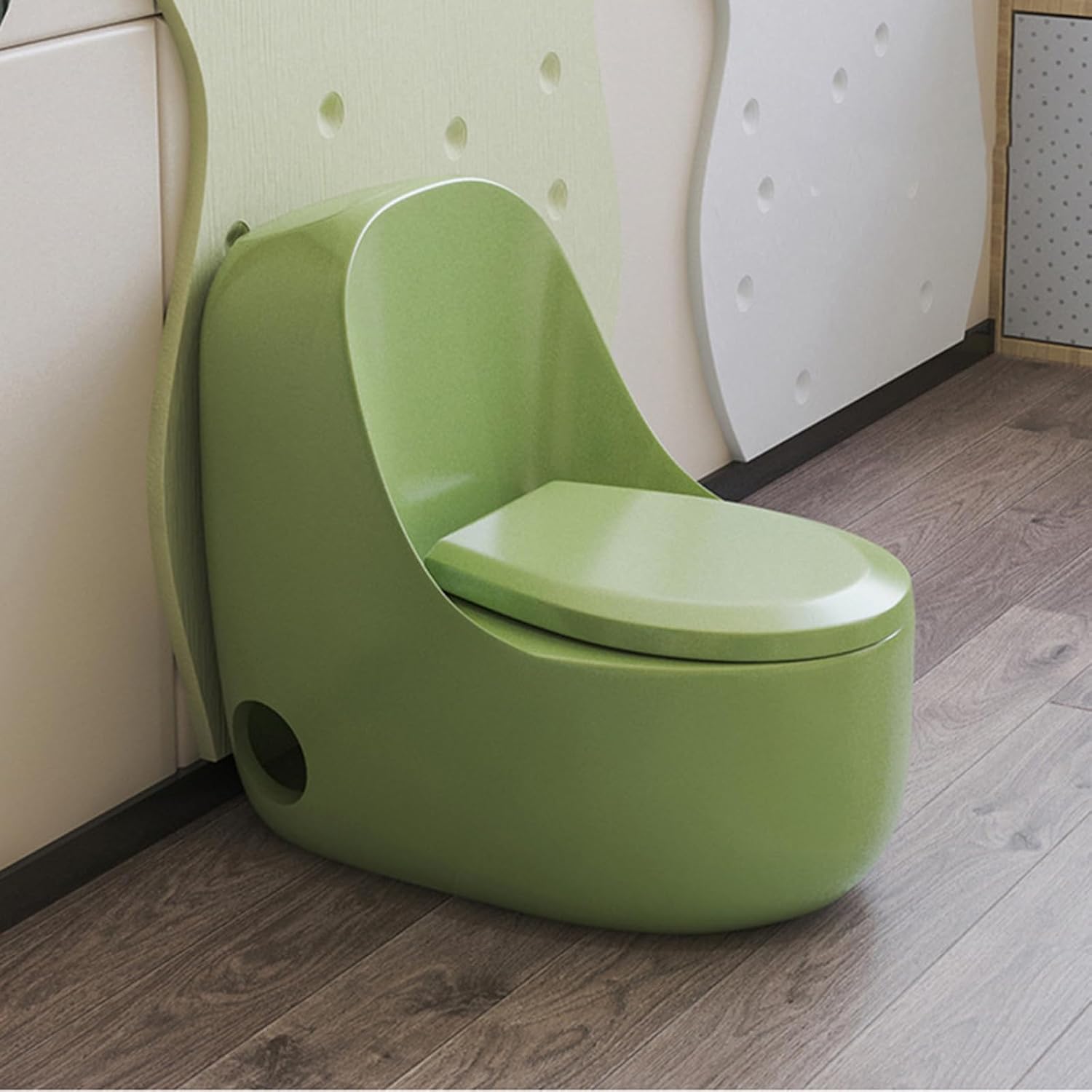 Ceramic Toddler Toilet 7.5' Height Potty Training Commode Bathroom Baby Kids Toilet with Round Quiet Seat & 1.6 GPF Powerful Flush for Daycares Playgrounds Home