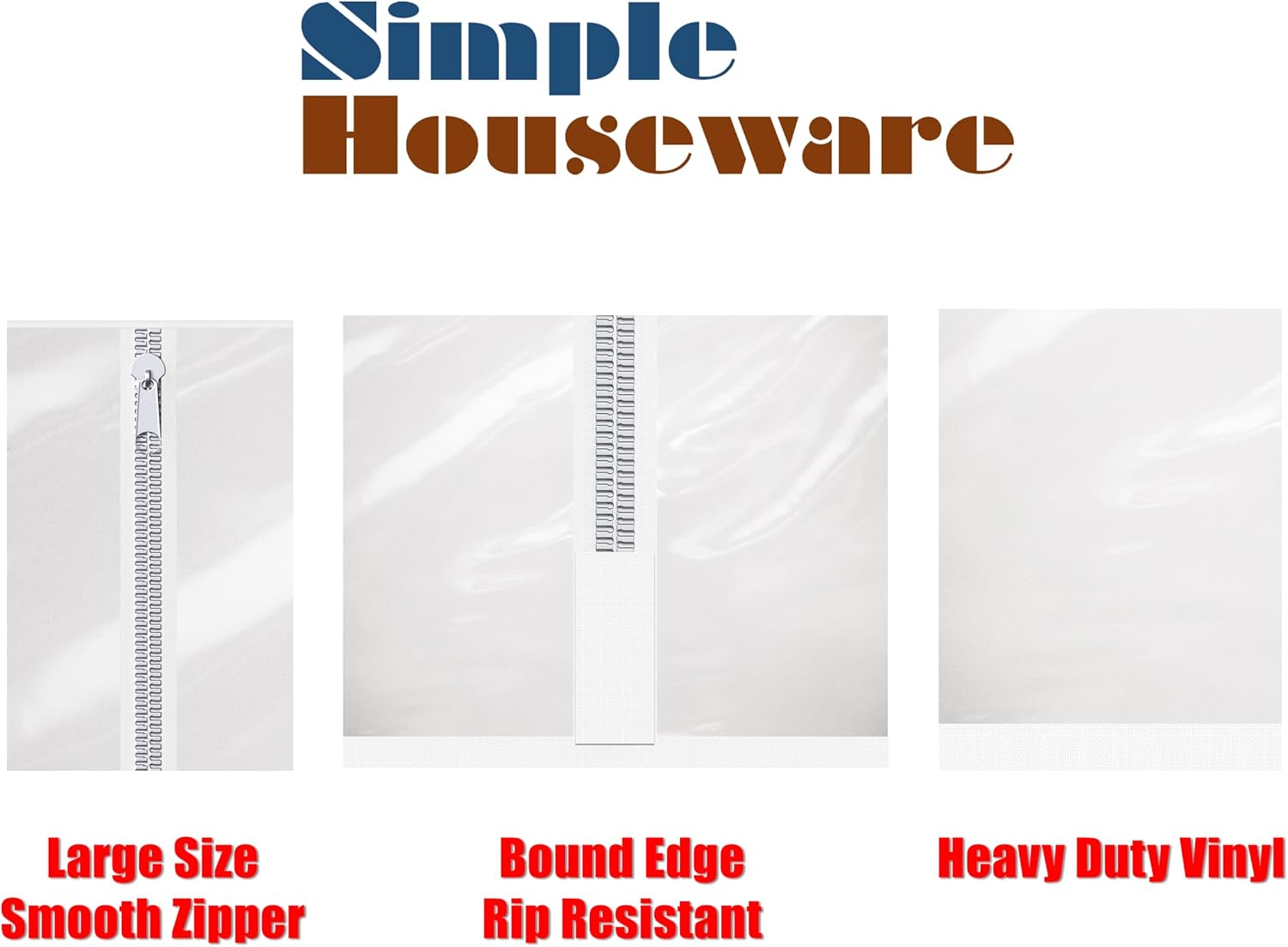 Simple Houseware Industrial Grade Z-Base Garment Rack, 500lb Load with 62' Extra Long bar w/Clear Cover and Tube Bracket