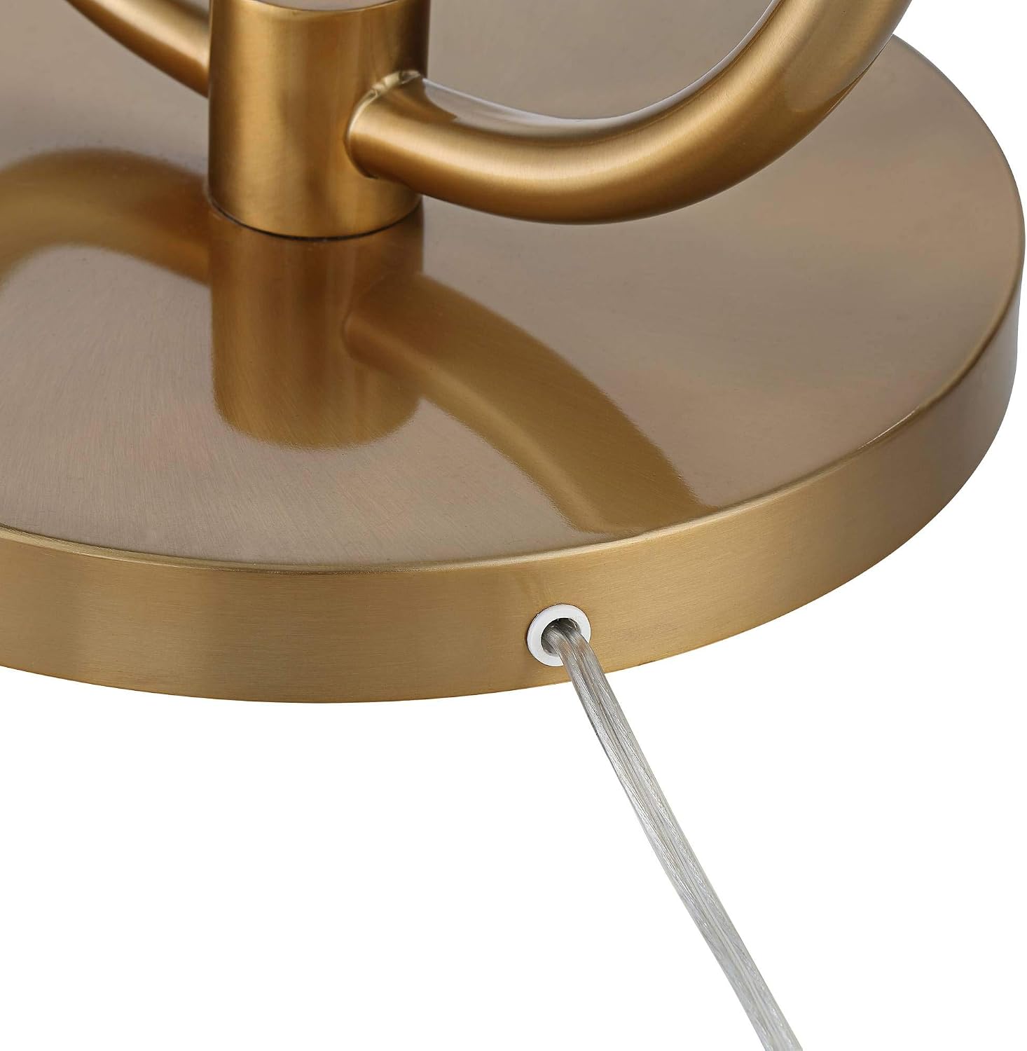 Possini Euro Design Volta Mid Century Modern Arched Floor Lamps 66' Tall Set of 2 with USB Charging Port Glass Tray Table Antique Brass White Linen Drum Shade Living Room Reading House Bedroom Home