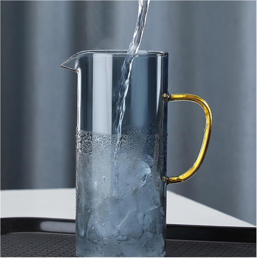 Beverage Serveware Glass cold kettle thickened creative home juice pot with lid filter high temperature resistant teapot water cup set Water Carafe