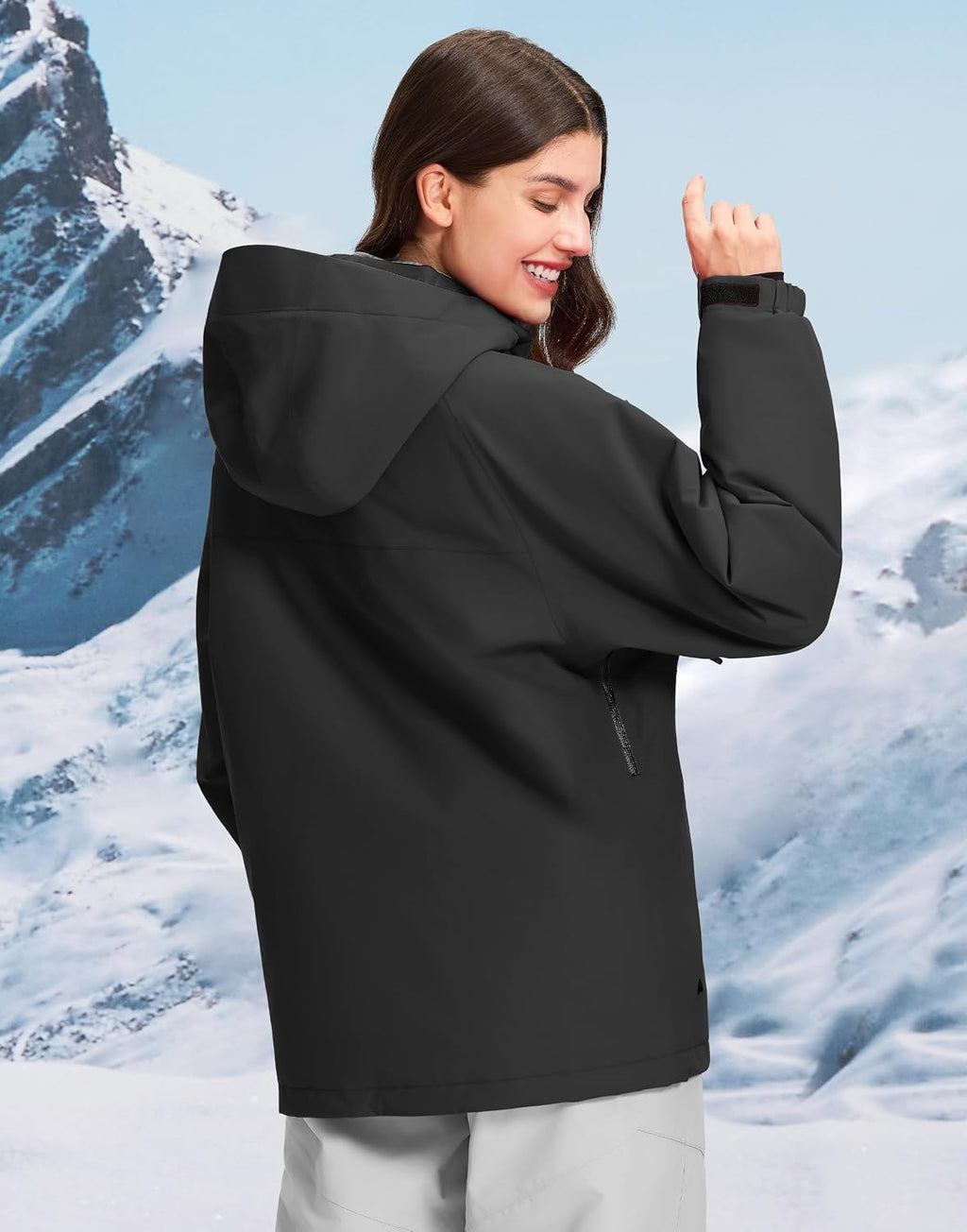 Pionner Camp Womens Ski Jacket Snow Coat Waterproof Baggy Anorak Snowboard Hoodie Insulated Pullover Winter Sports Mountain