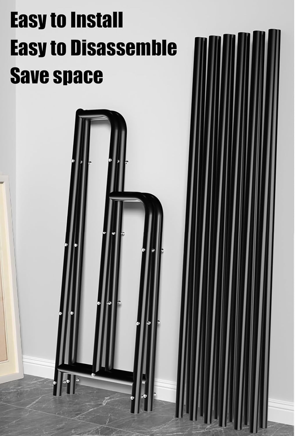 Home Gym Organizer Rack Black Basketball Rack Cart, Lockable Rolling Balls Holder for Gym/Family/Garage/School/Club Display, Freestanding Volleyball Football Organizer Holder