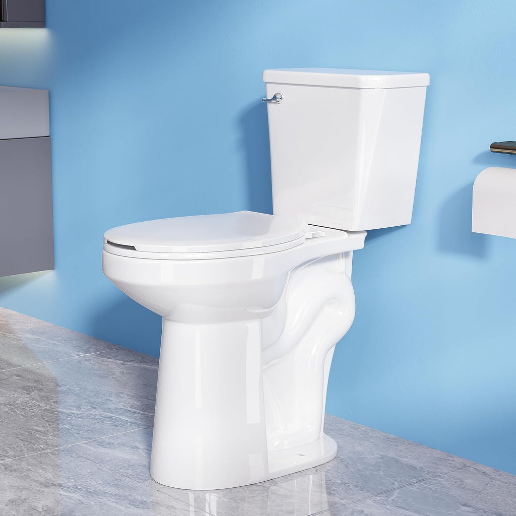 Simple Projet Tall Toilets for Seniors 21 inch Extra High Toilets, Comfort Bowl Heigh 21', Seat Height 22', Two-Piece Toilet 1.28GPF Powerful, 12 Inch Rough-in, White Color, for Bathroom