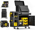 SILVEL 5-Drawers Rolling Tool Chest, Assembled Tool Box with Auto Locking System & Lockable Wheels & Sliding Drawers & Detachable Top, Tool Storage Cabinet