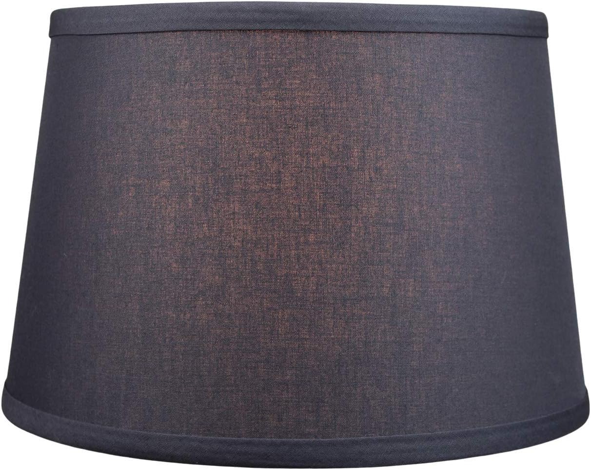 FenchelShades.com Set of 2 Lampshades 10' Top Diameter x 12' Bottom Diameter x 8' Slant Height with Washer (Spider) Attachment. Attaches to Lamps with an existing Harp (not included) (Linen Charcoal)