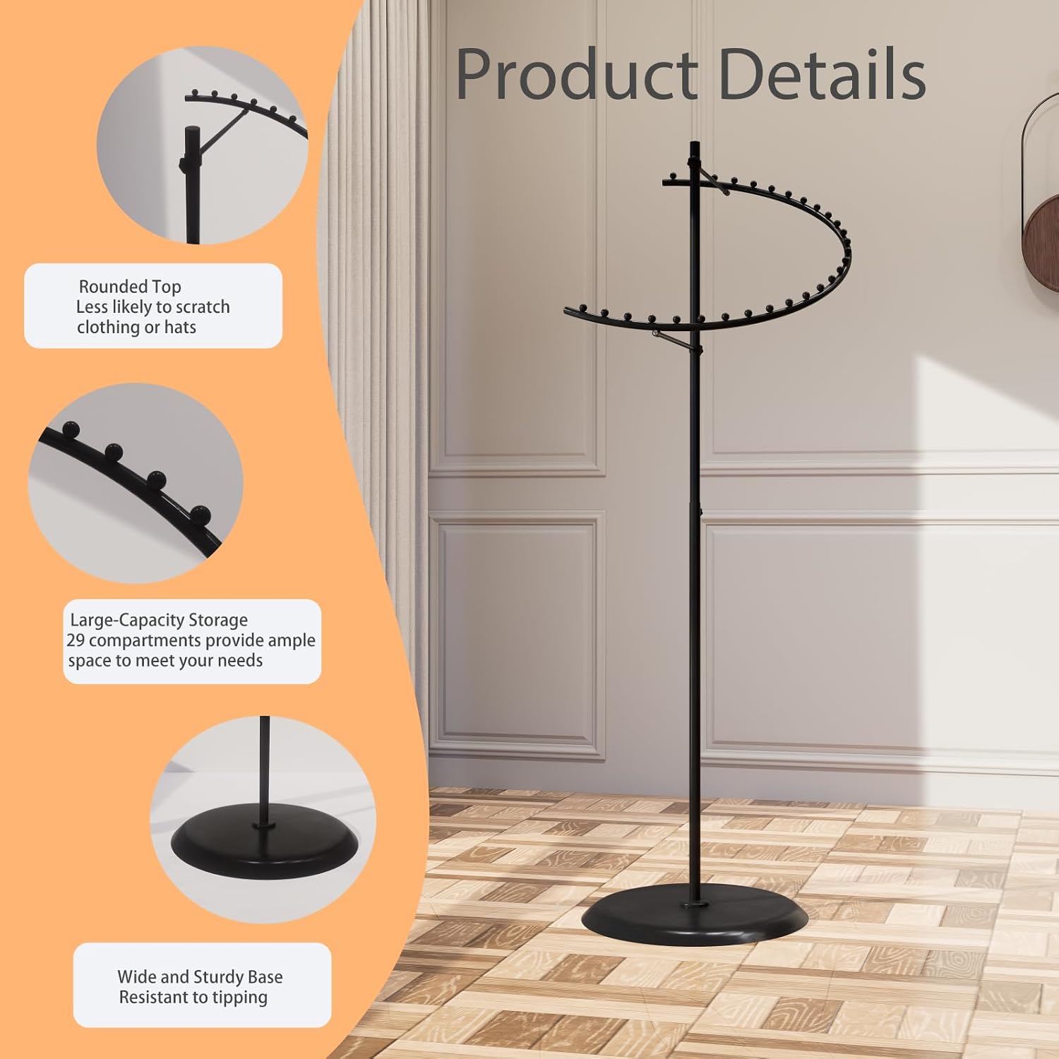 Spiral Clothing Rack Garment Racks Heavy Duty Black Rack Freestanding Clothes Racks for Bedroom Living Room Store