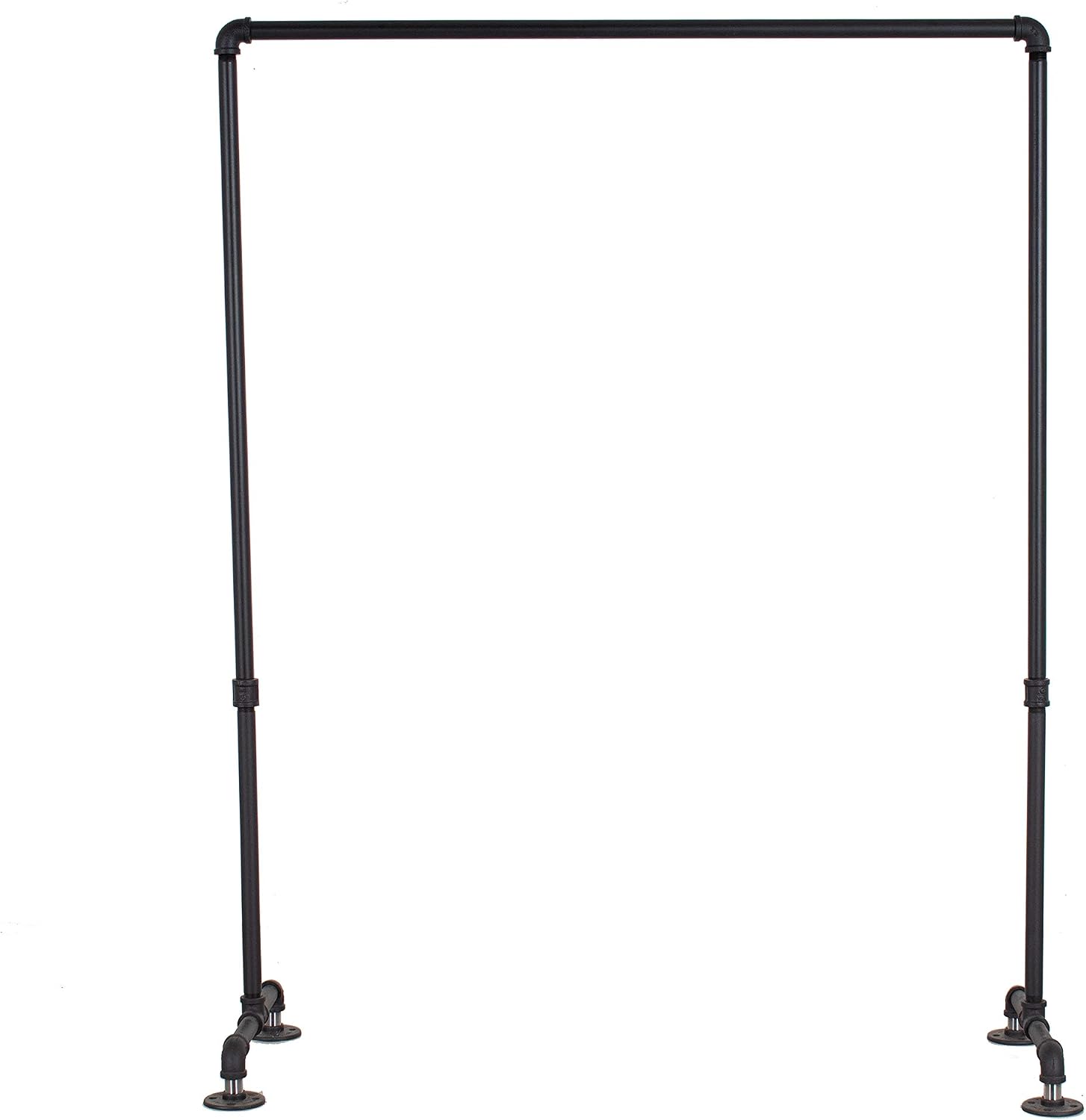 Industrial Pipe Clothing Rack, Heavy Duty Steel Construction, Freestanding Design, Black Finish (36 INCHES WIDE)