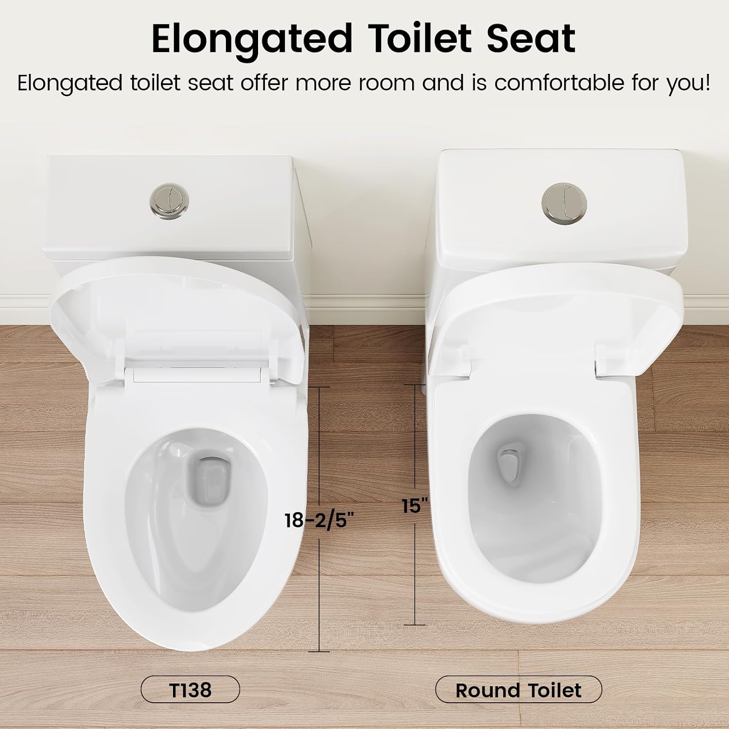 SOTOMO Compact ADA Toilet, 12' Rough-in Elongated One-Piece Toilet with Quick Release & Soft Close Toilet Seat, 1.1/1.6 GPF Dual Flush Water-Saving White, aMJ-T138